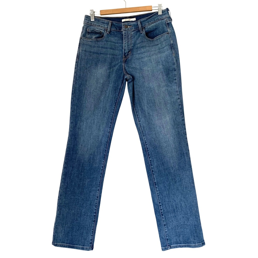 Levis 505 Straight Jeans Women 30 Blue Medium Wash Classic Denim Modern Everyday